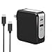 VOGEK USB C Fast Wall Charger, 48W Dual Port Charger with Power Delivery & Quick Charge 3.0 Fast Charge Compatible with MacBook Air/iPads, Google Pixel/Pixel XL, SamsungS10/S9/S8