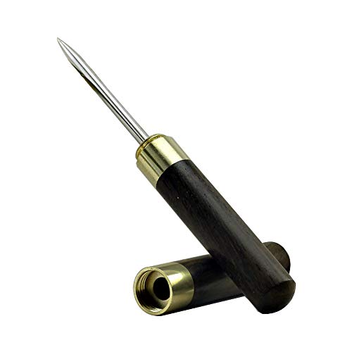 comboss Ice Pick 6.7" Ultra Sharp Stainless Steel with Safety Cover,Wood Handle (Black)