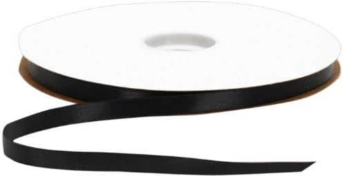 Berwick Offray 3/8" Single Face Satin Ribbon, Black, 100 Yds