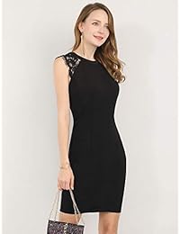 Allegra K Vestido de encaje con estampado floral, sin mangas, elegante, para mujer