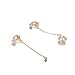 Yoursfs Long Chain Pearl Clip on Earrings for Women Non Pierced Mismatch Invisible Clip-on Earrings