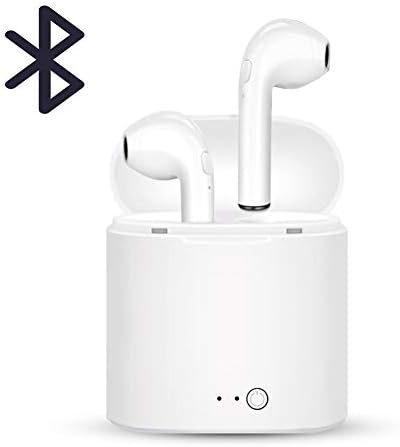 ZGMSX Bluetooth Headphones, Wireless Noise Cancelling Stereo in-Ear Hands-Free Earbuds with Charging Case Compatible iPhone X 8 8Plus 7 7Plus 6S Samsung Galaxy S7 S8 and Other Smart Phones(White)