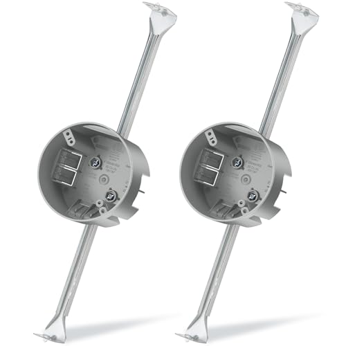 Photo 1 of Therwen 2 Pcs Ceiling Fan Brace Electrical Box 14.25 to 22.5 Inch Adjustable Electrical Box and Support Bar Fan Mounting Bracket for Summer Light Fixtures Installations (Blue)