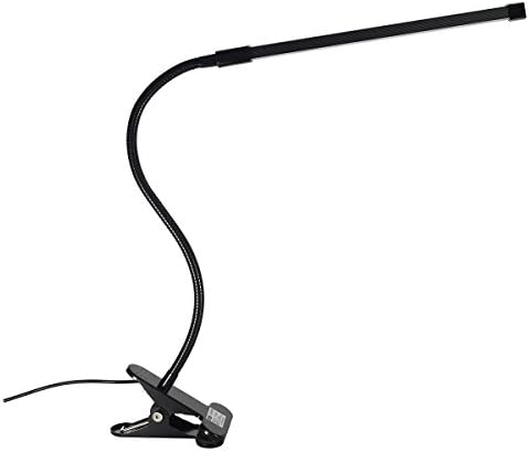 Clip On Desk Lamp with Clamp Flexible Mental Gooseneck USB Powered 4.5 FT Long Cord 6W Eye Care LED Clamp On Reading Light for Bed(White)