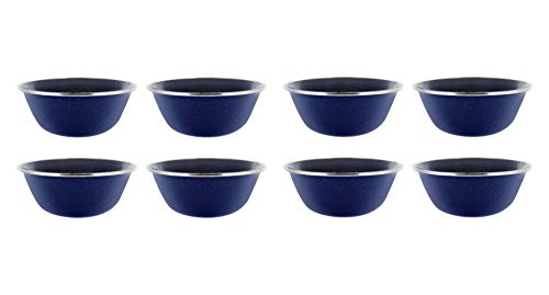 Direct 2 Boater Camping Tableware 24 Item Set - Includes 8 ea of 24 oz Mugs, 6" Bowls & 10" Plates - Metal w/Blue Enamel Finish - Thumbnail 4