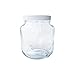 (2 Pack) 1/2 Gallon Clear Glass Jar with White Plastic Cap (110/400)