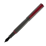 Monteverde Impressa, Fountain Pen, Gun Metal w/Red Trim, Medium Nib