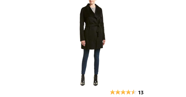 tahari black wrap coat