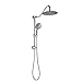 Sarlai Shower Head with Handheld Combo - Dual Rainfall Shower Head,Stainless Steel 10 Inch Heads, 5-setting Handheld Sprayer with Plastic Drill-Free Adjustable Slide Bar and Hose, Chrome Finish