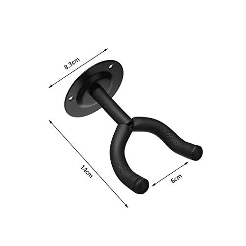 K&A Company Guitar Stand Hook Adjustable Wall Mounted for Electric Acoustic Guitar Bass Holder Padded