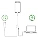 LUOHANTANG 3.5 mm Audio + 2.4A Quick Charge Magic sound Headphone Adapter Lightning Splitter Apply to iPhone X / iPhone 8 / iPhone 8 Plus / iPhone 7 / iPhone 7 Plus (White)
