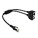 RJ45 Network Splitter Adapter Cable, RJ45 1 Male to 2 Female Socket Port LAN Ethernet Network Splitter Y Adapter Cable Compatible Cat5, Cat5e, Cat6, Cat7(Black-1 to 2)