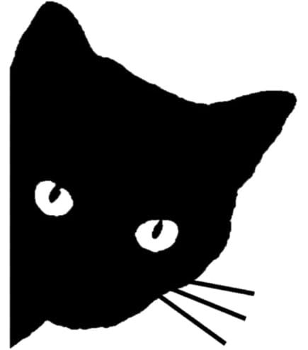 thumbnail image 2 of Black Peeking Cat Car Decal - Mirrored 6-Piece Set - Vinyl Sticker For Bumper Window - Tp186 2 of 6