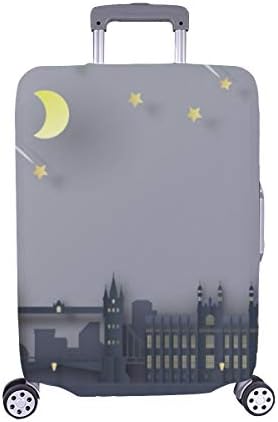 London at Dusk London Eye City Hall Pattern Spandex Trolley Case Travel Luggage Protector Suitcase Cover 28.5 X 20.5 Inch