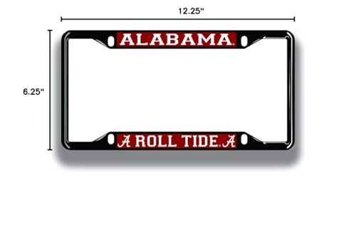 Elite Fan Shop Alabama Crimson Tide License Plate Frame Black