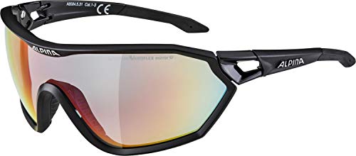 ALPINA Unisex - Adult, S-WAY QVM+ sports glasses, black matt, One Size