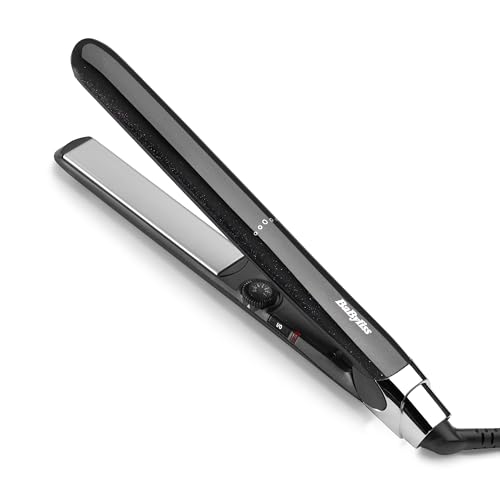 Midnight Shine Glätteisen, Haarglätter mit Titan‑Keramikplatten, Extra lange Stylingplatten, 13 Temperaturstufen (170–235°C), Schnellaufheizung, Anti‑Frizz Glanz Finish, ST590E