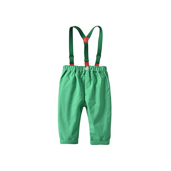 AIKSSOO 2Pcs Toddlers Baby Boys Outfit Set Bowtie Stripe Shirt+Suspender Pants - Image 7