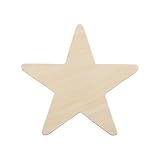 Wood Star 3-3/4 inch, Natural Unfinished Wooden Star Cutout Shape (3-3/4
