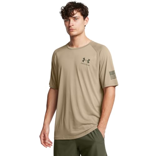 Under Armour Men's Freedom Tech Short Sleeve T-Shirt, (499) Federal Tan / / Mar…