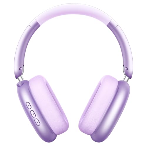 Wentronic Y01 Noise-Cancelling-Kopfhörer, Kabellose Over-Ear-Kopfhörer, Bluetooth 5.3, Hi-Res Sound, 48H Wiedergabe, Faltbar, Mit Mikrofon Für Ios/Android/Pc – Lila