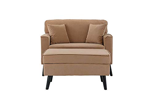 image for Casa Andrea Milano Modern Velvet Upholstered Lounge Accent Chair - Cof