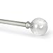 Sheffield Home Window Treatment Crackle Glass Drapery Curtain Rod Set in Silver, 66''- 120''