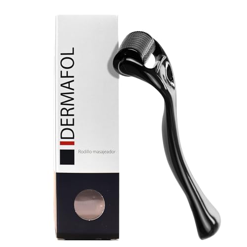 Rodillo Facial Profesional Masajeador de Titanio - Rodillo con Estuche Portátil Relajación Facial y Capilar - Mejora la Circulación Sanguínea y la Elasticidad de la Piel Dermafol - INCLUYE ESTUCHE