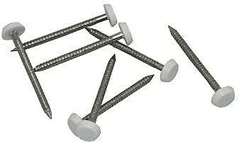 250 x UPVC 30mm Poly Top Pins Nails Plastic Headed Fascia Fixings (White)
