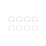 Ruifan 4prs Clear UV Flexible Acrylic 3mm Ball &Spike CBR Non-Piercing Fake Nose Septum Horseshoe Earring Eyebrow Tongue Lip Piercing Ring 16G 8mm