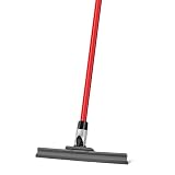 Floor Squeegee by Ravmag- Uber Durable Silicone Blade (12 Inch Wide)- Adjustable Knuckle Joint- Perfect for Wood Tile Marble Concrete & Glass - 58-inch Long Handle - Lightweight Design