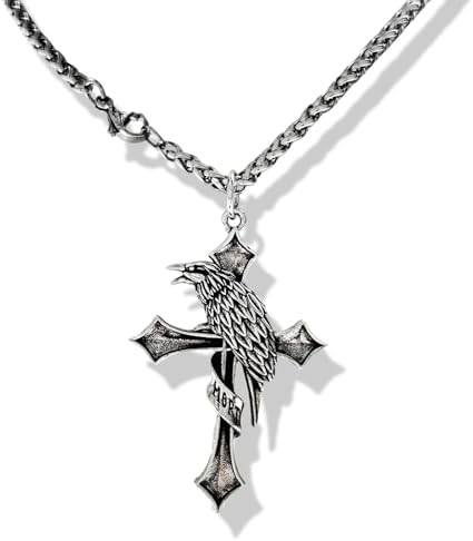 Amazon.com: Gothic Cross Pendant Necklace Silver for Men Women