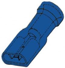 Velleman FBMI Insulated Female Connector, Blue, 6.4 mm, Set of 10 Piece