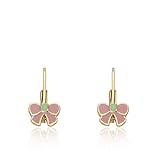 Little Miss Twin Stars Girls' 14k Gold Plated Leverback Earring