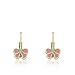 Little Miss Twin Stars Girls' 14k Gold Plated Leverback Earring
