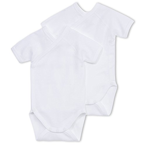 Petit Bateau 2 Pack Unisex Short Sleeve Kimono Bodysuit, 6M (26 1/2 inches)
