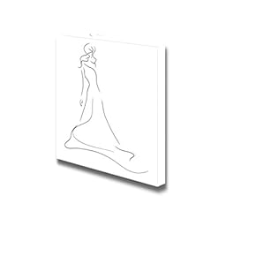 Canvas Prints Wall Art - Dress Sketch - 12" x 12"