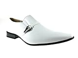 Jazame Men's 98105 Urban Pointed Toe Slip On Belted Loafers Dress Shoes