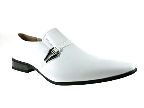 Jazame Men's 98105 Urban Pointed Toe Slip On Belted Loafers Dress Shoes