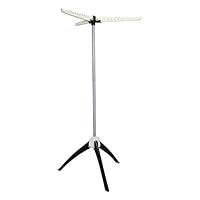 Seasonfall Foldable Clothes Drying Rack Laundry Airer Rail Tripod Hanger Stand with 3 Arms Portable Garment Racks Indoor Outdoor Up to 63 Hangers