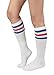 STYLEGAGA Women's Casual Knee High Socks (One Size : XS to M, Triple Stripe Asst-5P)