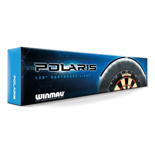 WINMAU Polaris Dartboard Light - Sleek Black Design - 120 Degree Dart Board Light with Magnetic Attachment - Compatible with All Dartboards - Professional Darts Accessories