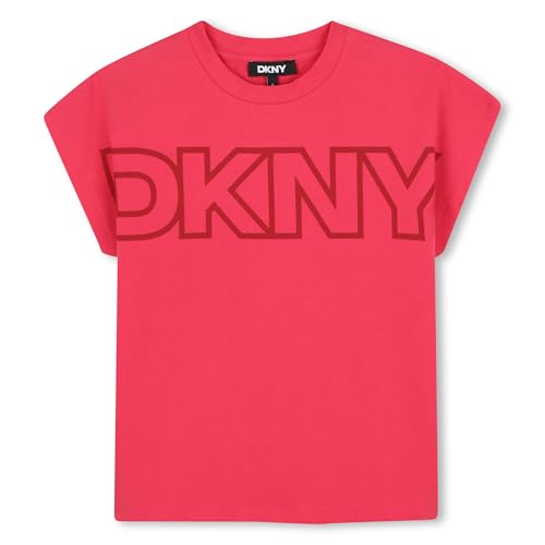 DKNY D62412 Camiseta, Pinku, 12 Años para Niñas