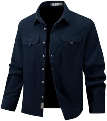 Amazon.com: Men 2 Piece Outfits Long Sleeve Button Down Cargo