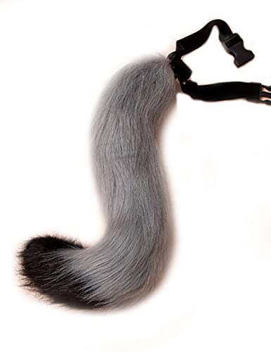 Fluffy Tail: Grey & Black