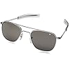 AO-Eyewear-Original-Pilot-Sunglasses-52mm-Frames-with-Bayonet-Temples-and-True-Color-Grey-Glass-Lenses-OP52SBATC