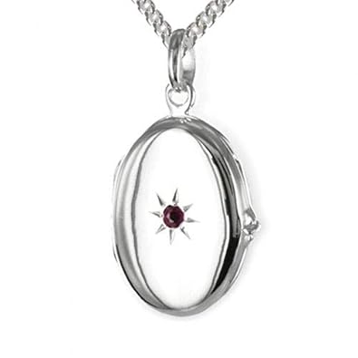 HausderHerzen.de Medaillon 925 Silber Oval Anhänger + Kette