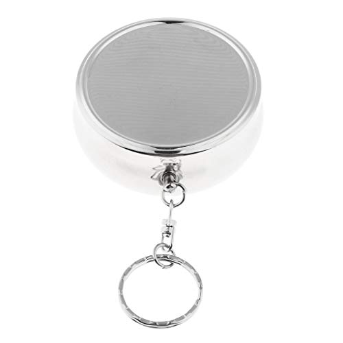 SM SunniMix Portable Pocket Ashtray/Vehicle Cigarette Ashtray, Mini Stainless Steel Ashtray with Key Chain and Inside Mirror - L - Thumbnail 5
