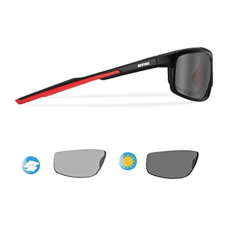 Bertoni Photochrome Selbsttönende Windschutz Sport Sonnenbrillen Fahrradbrille Ski Laufen Golf Running - F180 Italy Automatis