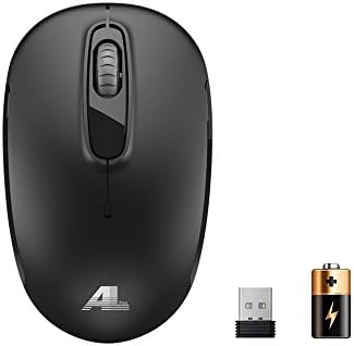 Wireless Mouse AoLiPlus 2.4G M201 Portable MoBile Mouse 1600 DpiOptical Gaming Mice with Nano USB Receiver,Quiet Button Design for Notebook, PC, Laptop, Computer, Macbook Battery Included (Black)